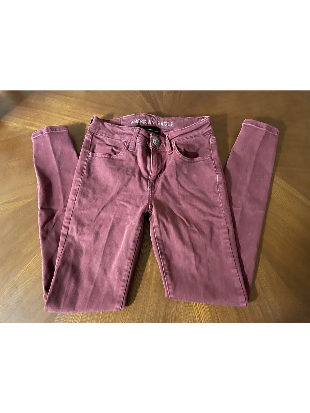 American Eagle red dyed jeans size 0